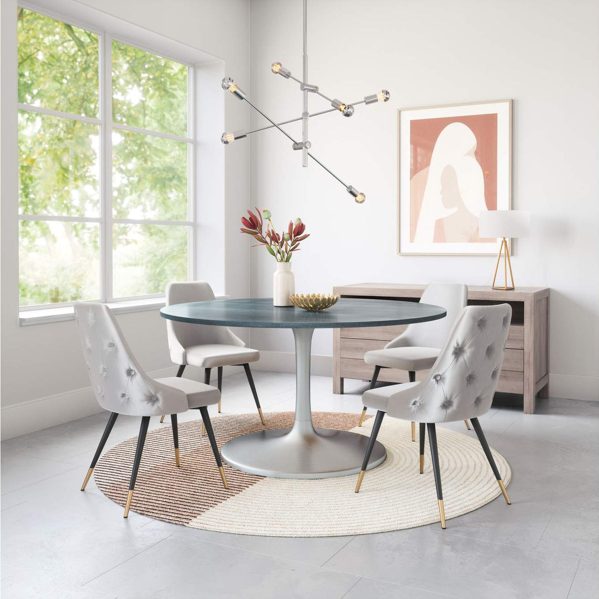 101089 Piccolo Dining Chair (Set Of 2) Gray