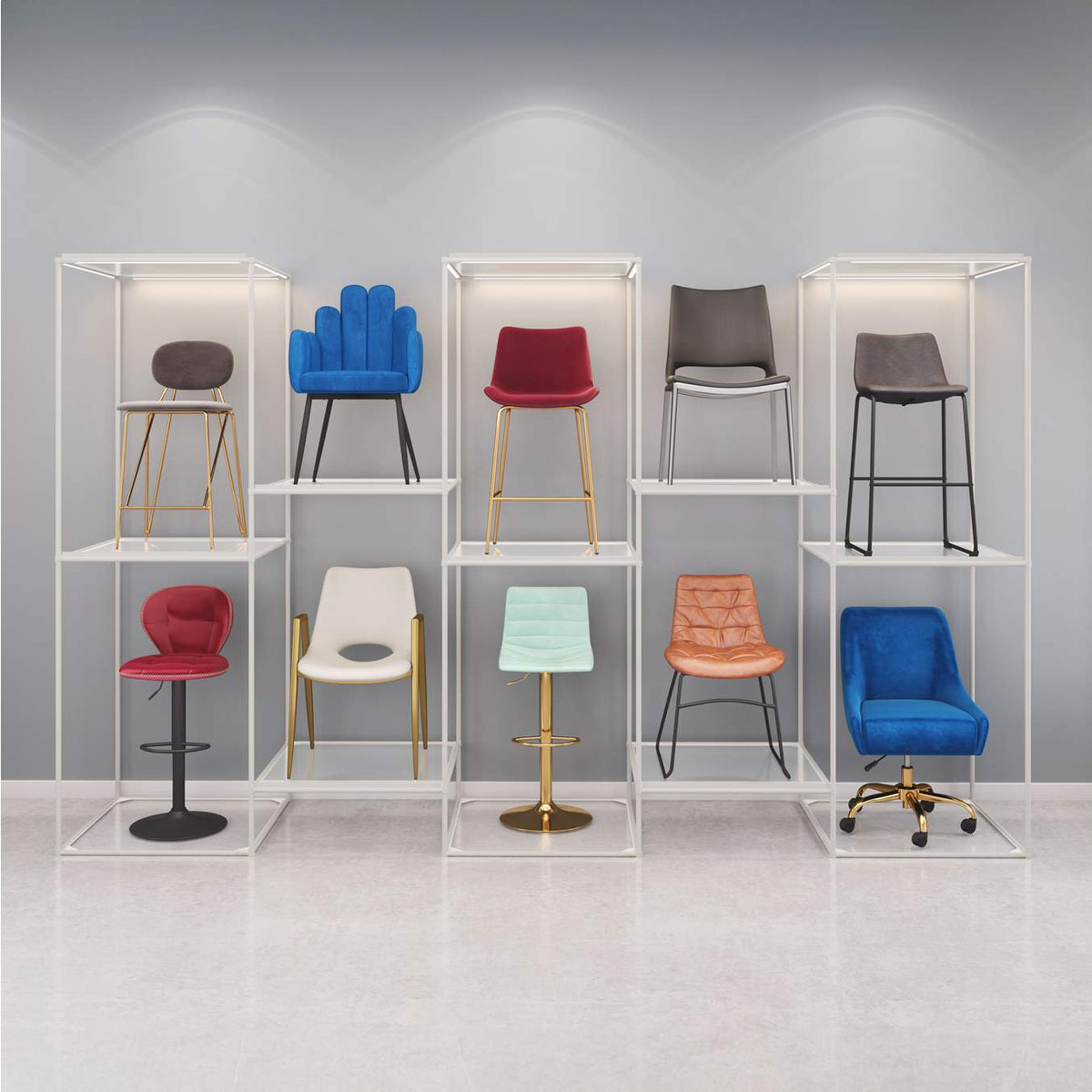 109959 Zuo Chair Display Light Gray