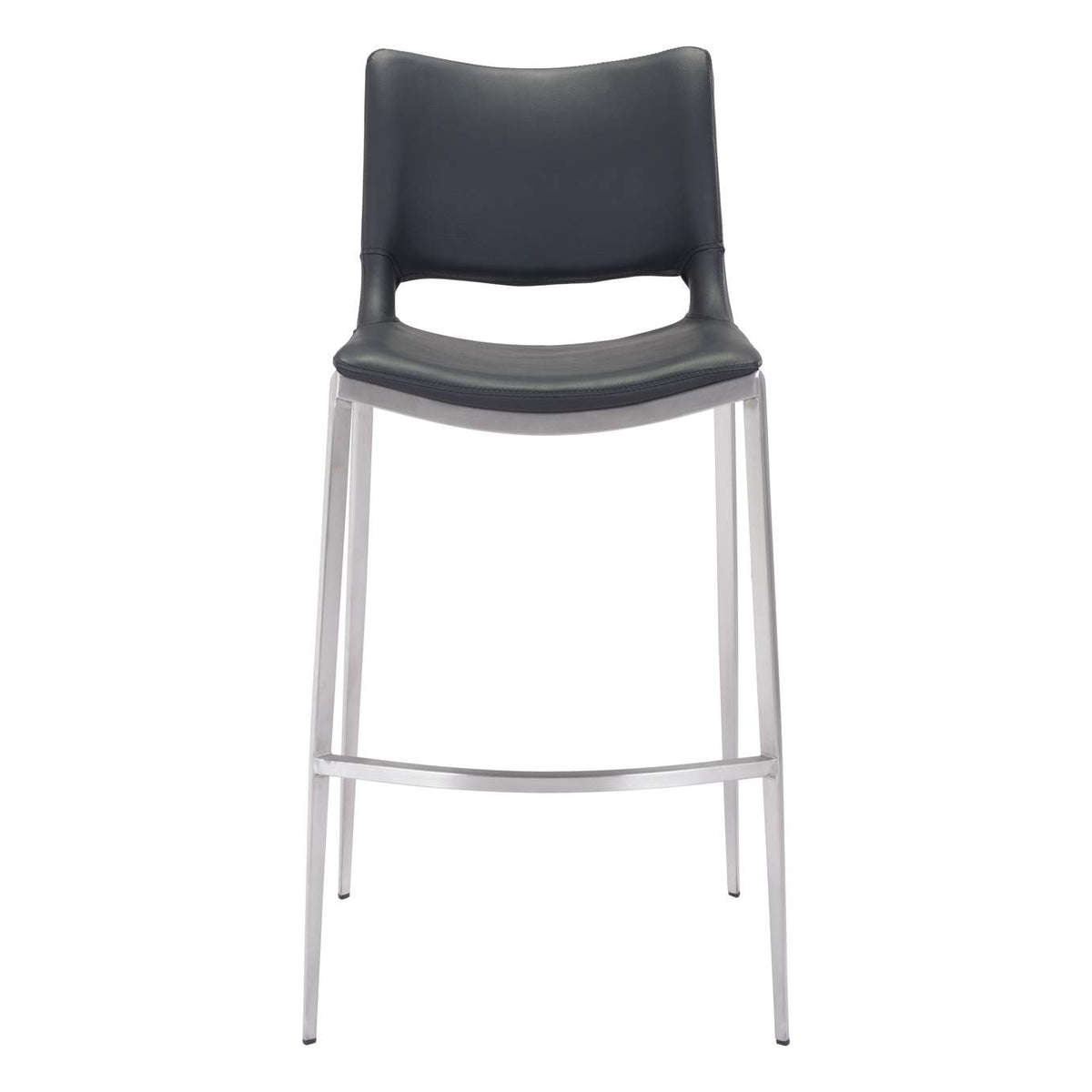 101284 Ace Barstool (Set Of 2) Black & Silver