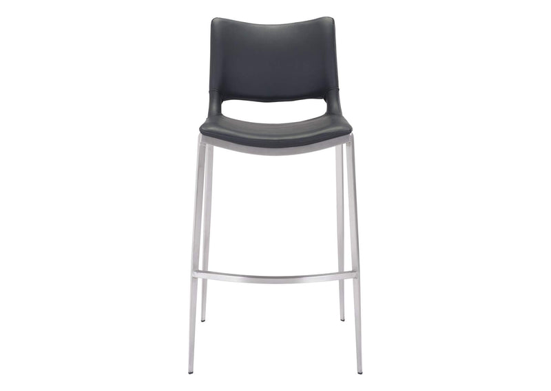 101284 Ace Barstool (Set Of 2) Black & Silver