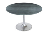 109445 Metropolis Dining Table Gray & Silver