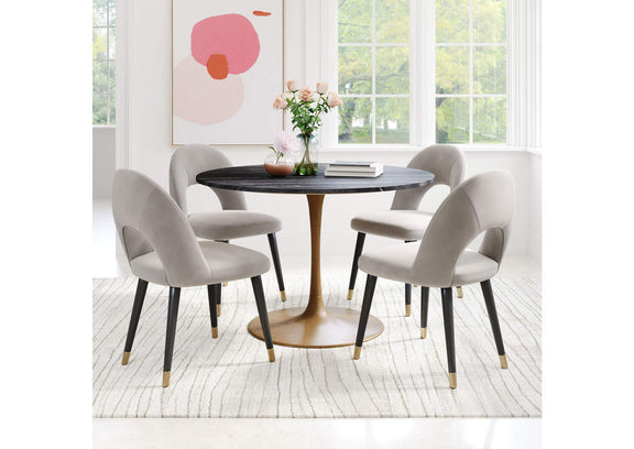 109095 Taj Dining Table Black & Gold