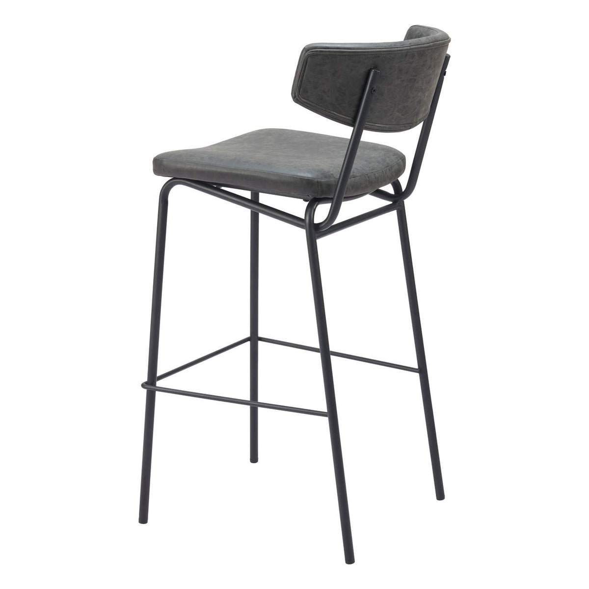 110261 Charon Barstool (Set Of 2) Vintage Black