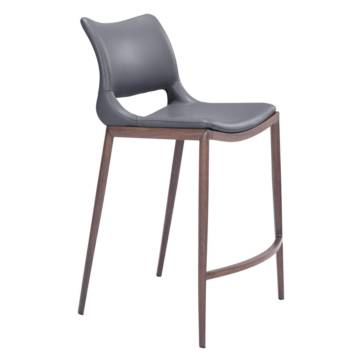 109390 Ace Counter Stool (Set Of 2) Dark Gray & Walnut