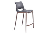 109390 Ace Counter Stool (Set Of 2) Dark Gray & Walnut