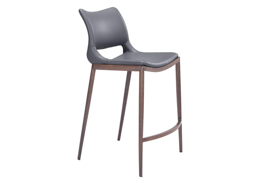 109390 Ace Counter Stool (Set Of 2) Dark Gray & Walnut