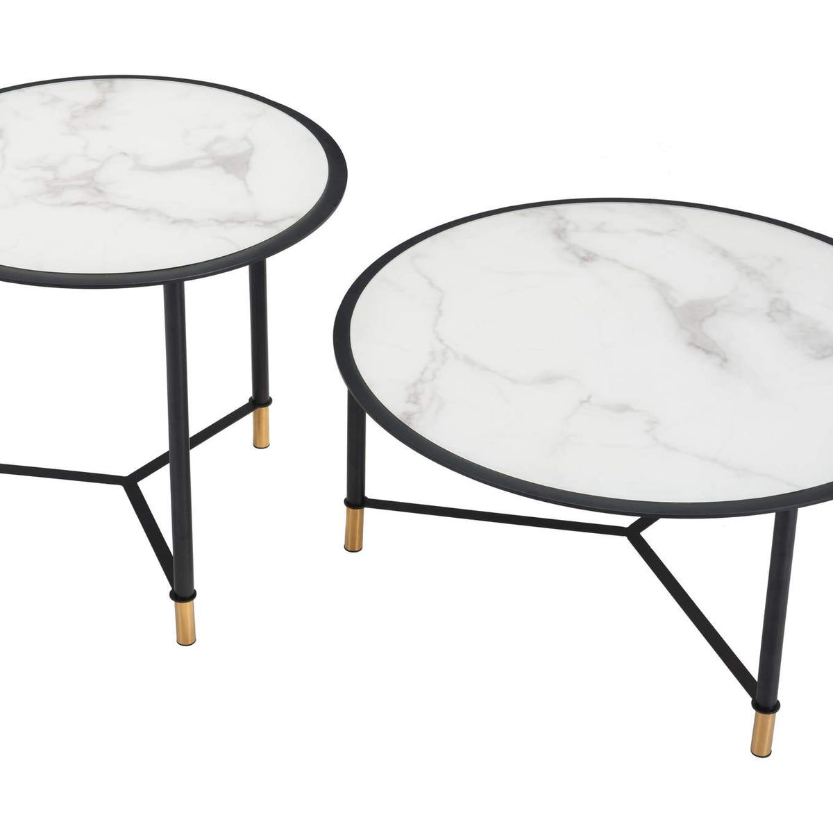 101704 Davis Coffee Table Set (2-Piece) White & Black