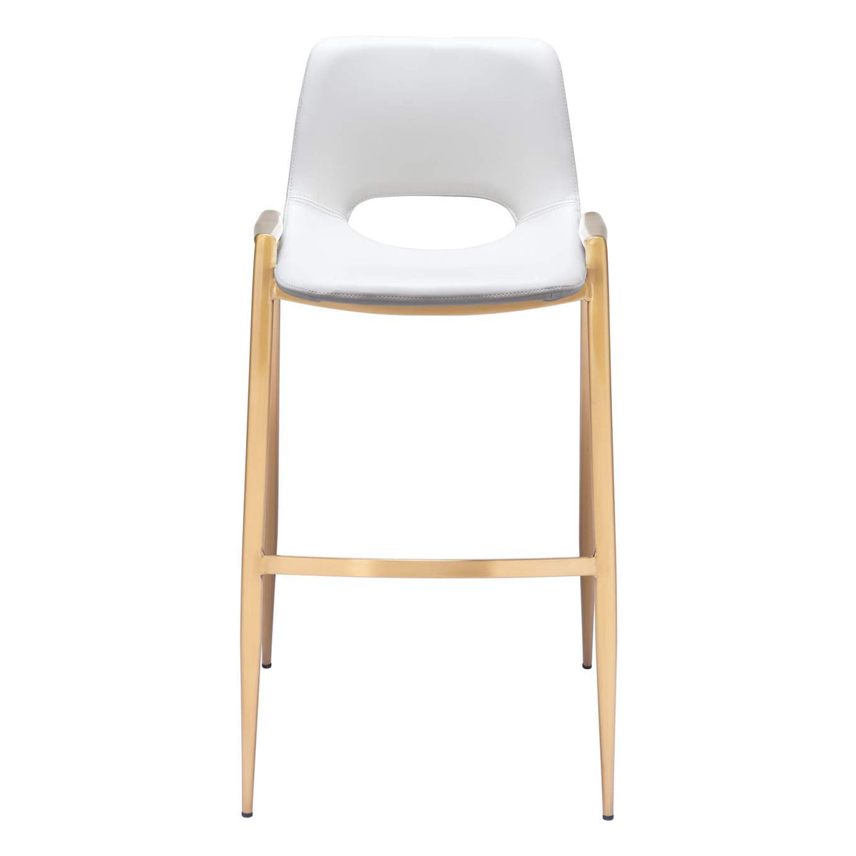 109556 Desi Barstool (Set Of 2) White & Gold