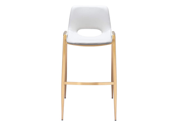 109556 Desi Barstool (Set Of 2) White & Gold