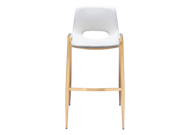 109556 Desi Barstool (Set Of 2) White & Gold