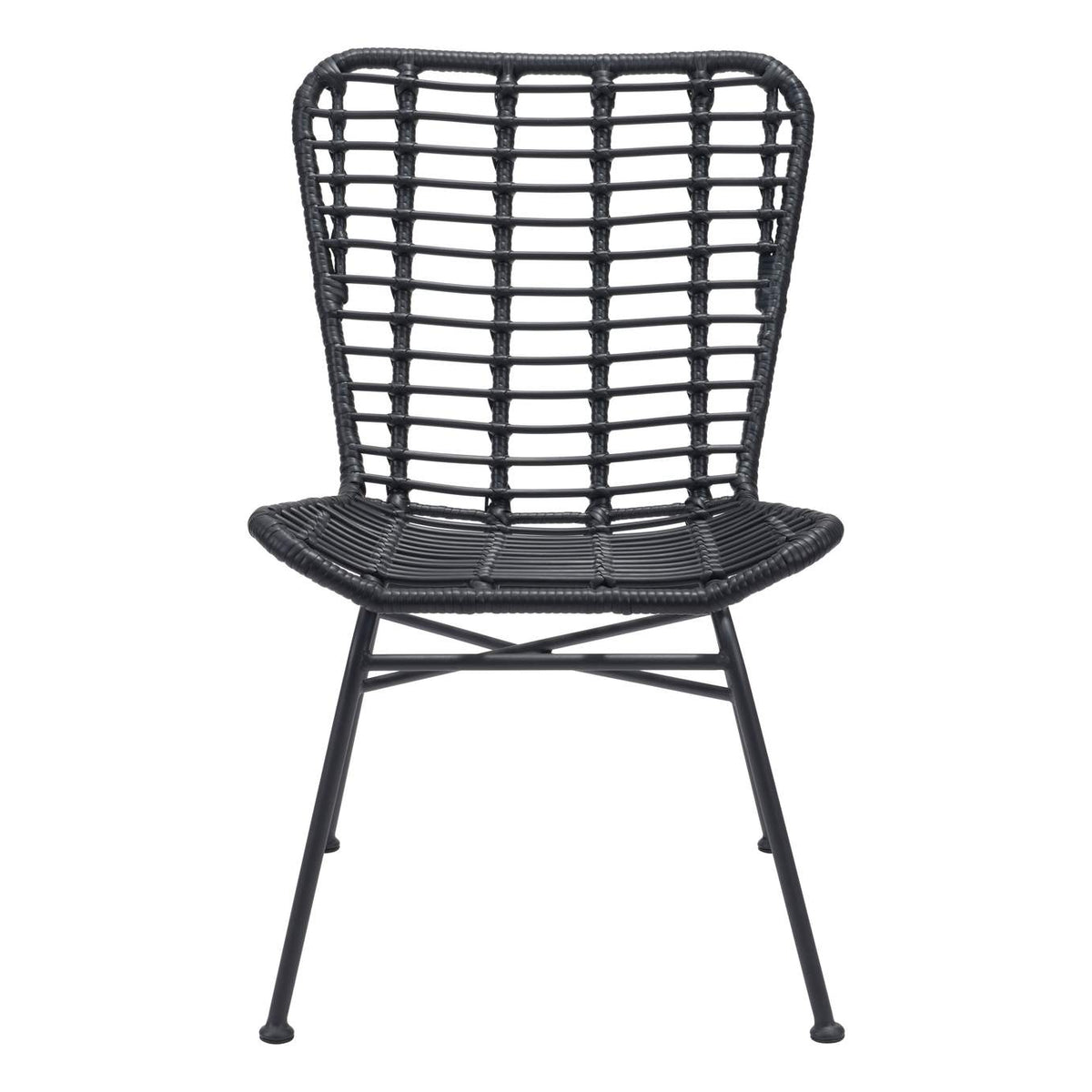 703946 Lorena Outdoor Dining Chair (Set Of 2) Black