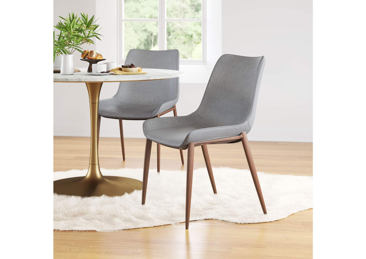 109934 Magnus Dining Chair (Set Of 2) Slate Gray & Walnut