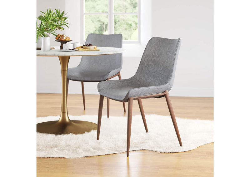 109934 Magnus Dining Chair (Set Of 2) Slate Gray & Walnut