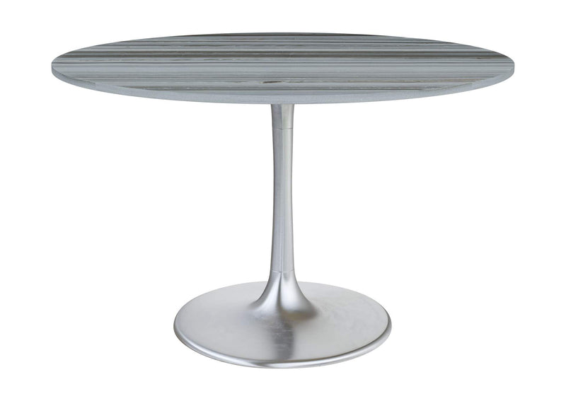 109446 Star City Dining Table Gray & Silver