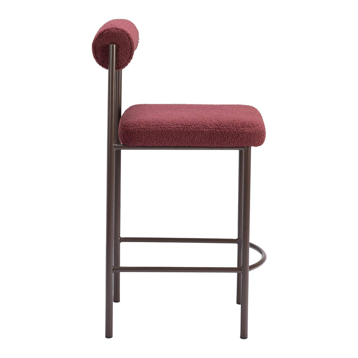 109813 Livorno Counter Stool (Set Of 2) Red & Bronze