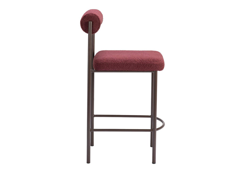 109813 Livorno Counter Stool (Set Of 2) Red & Bronze