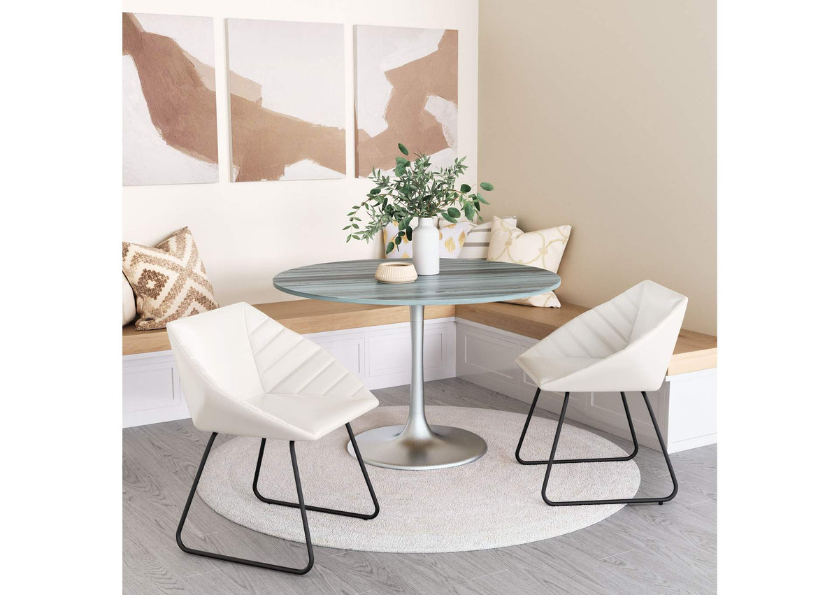 109446 Star City Dining Table Gray & Silver