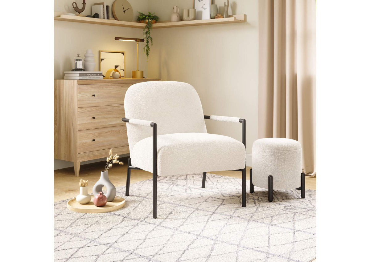 109518 Chicago Accent Chair Ivory