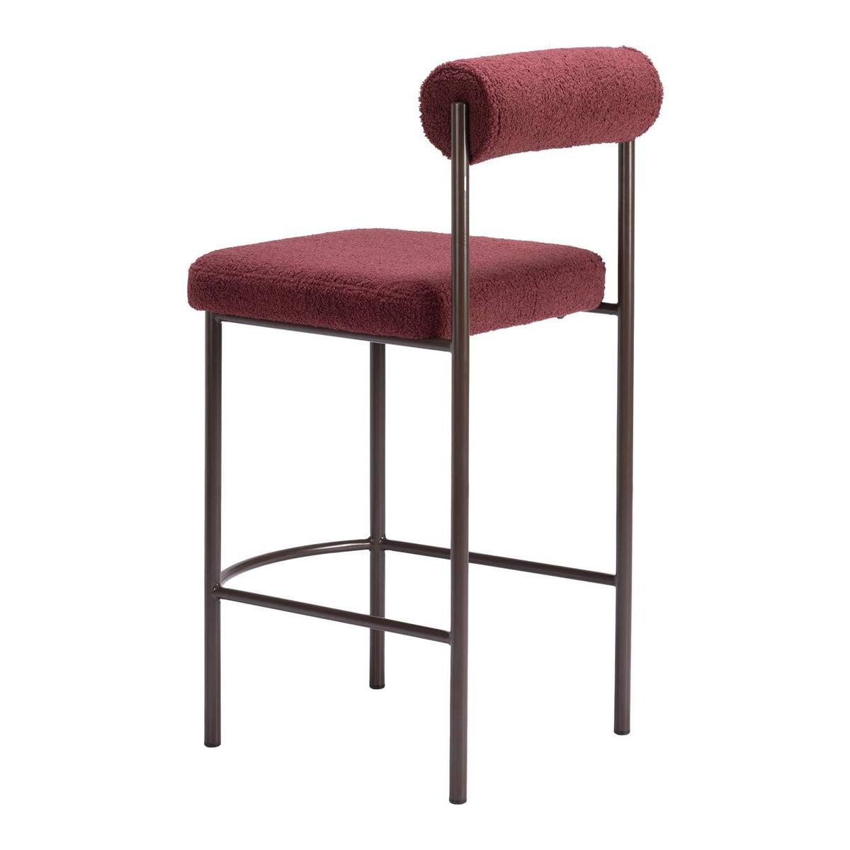 109813 Livorno Counter Stool (Set Of 2) Red & Bronze
