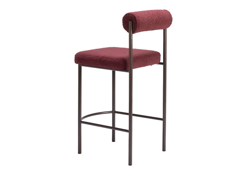 109813 Livorno Counter Stool (Set Of 2) Red & Bronze