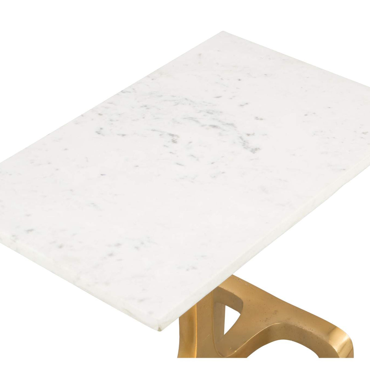 101512 Clement Side Table White & Gold