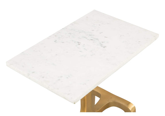 101512 Clement Side Table White & Gold