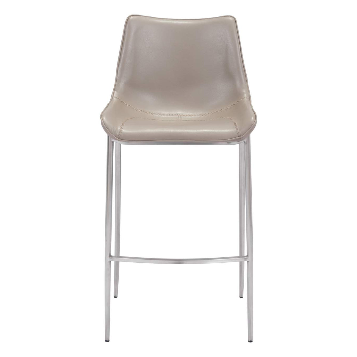 101274 Magnus Barstool (Set Of 2) Brown & Silver