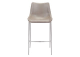 101274 Magnus Barstool (Set Of 2) Brown & Silver