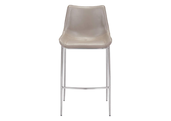 101274 Magnus Barstool (Set Of 2) Brown & Silver