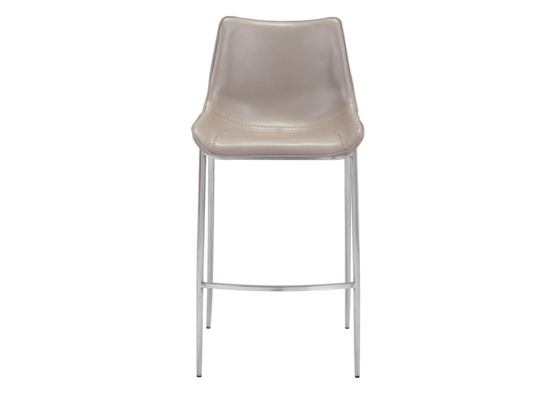 101274 Magnus Barstool (Set Of 2) Brown & Silver