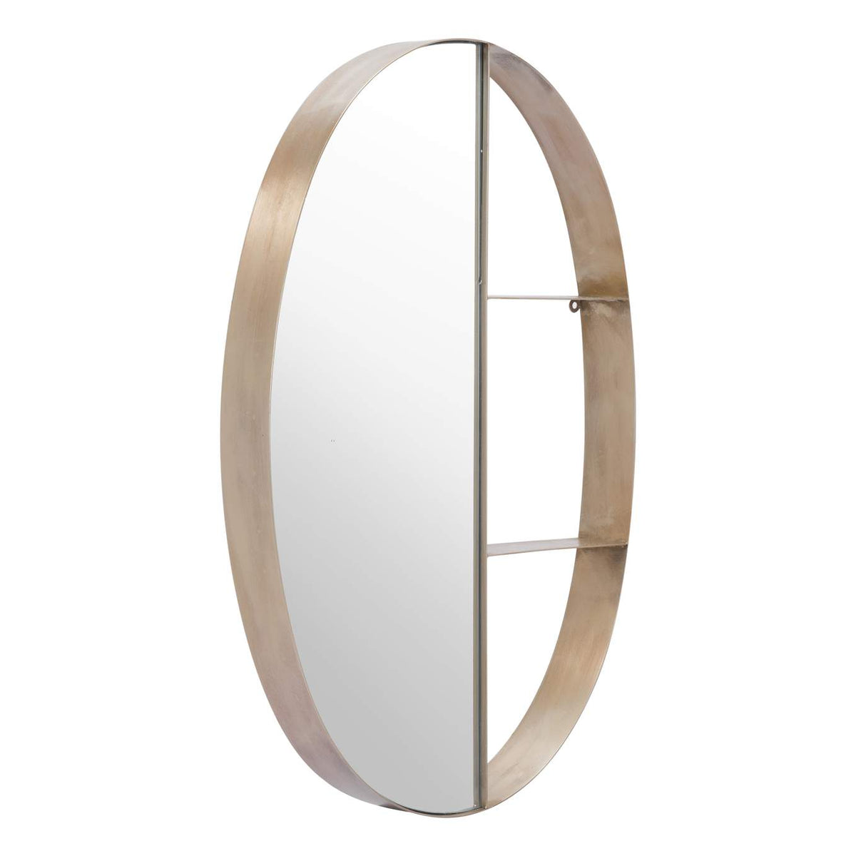 A12203 Latitude Oval Shelf Mirror Antique Bronze
