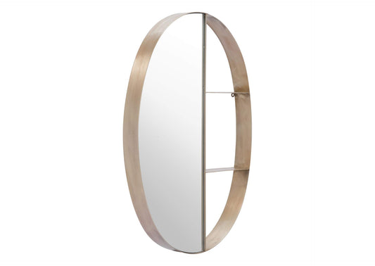 A12203 Latitude Oval Shelf Mirror Antique Bronze