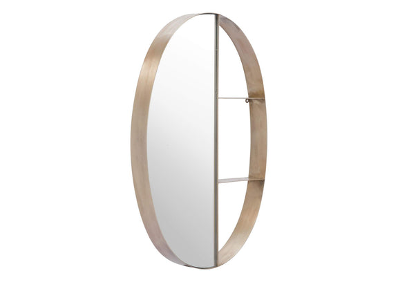 A12203 Latitude Oval Shelf Mirror Antique Bronze