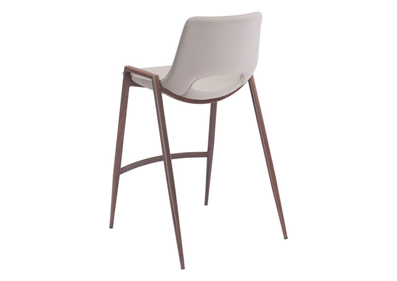 101693 Desi Counter Stool (Set Of 2) Beige & Walnut