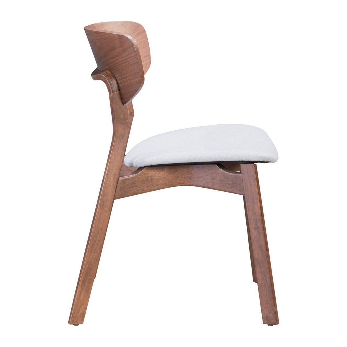 100979 Russell Dining Chair (Set Of 2) Walnut & Light Gray