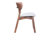 100979 Russell Dining Chair (Set Of 2) Walnut & Light Gray