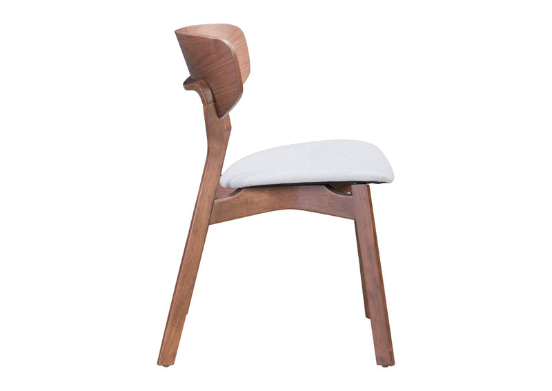 100979 Russell Dining Chair (Set Of 2) Walnut & Light Gray