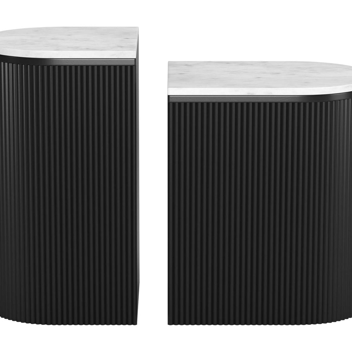 109919 Ormara Side Table Set (2-Piece) White & Black