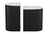 109919 Ormara Side Table Set (2-Piece) White & Black