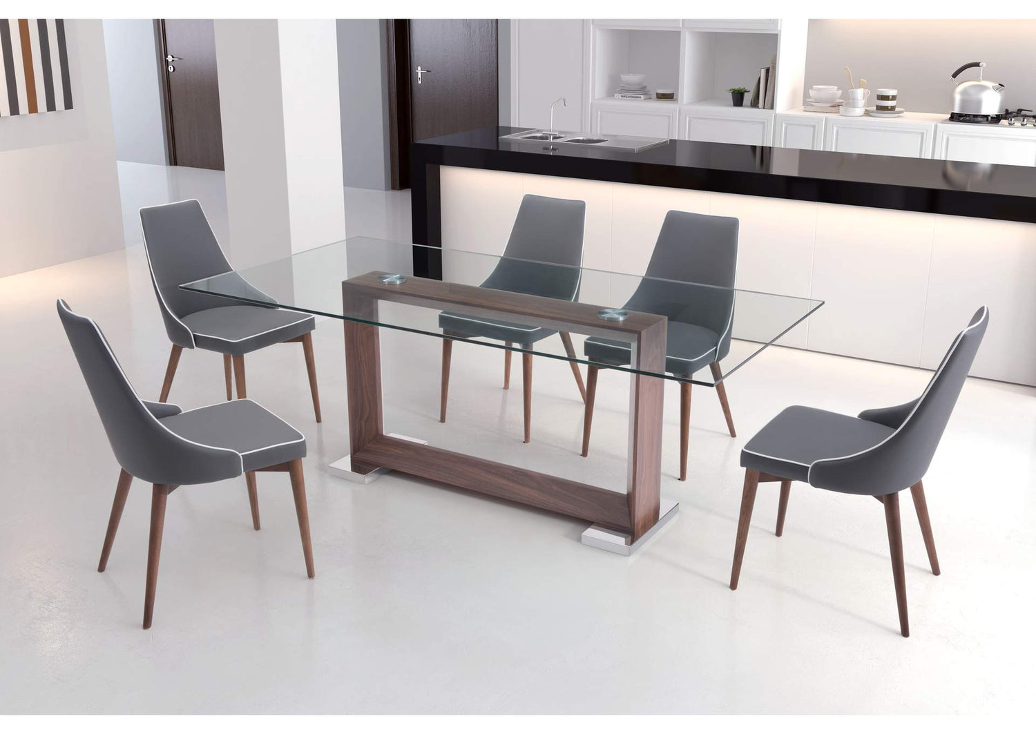 100278 Moor Dining Chair (Set Of 2) Dark Gray