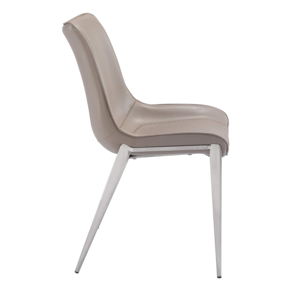 101269 Magnus Dining Chair (Set Of 2) Brown & Silver