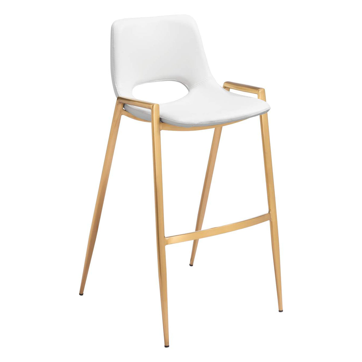 109556 Desi Barstool (Set Of 2) White & Gold