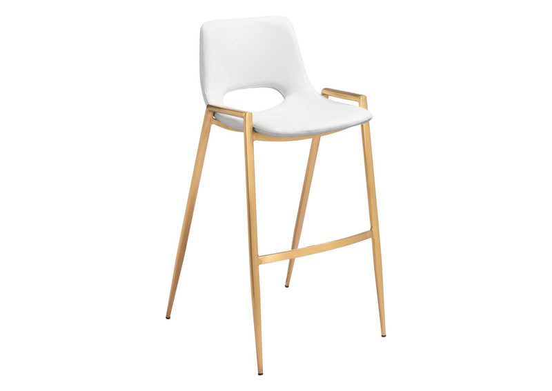 109556 Desi Barstool (Set Of 2) White & Gold