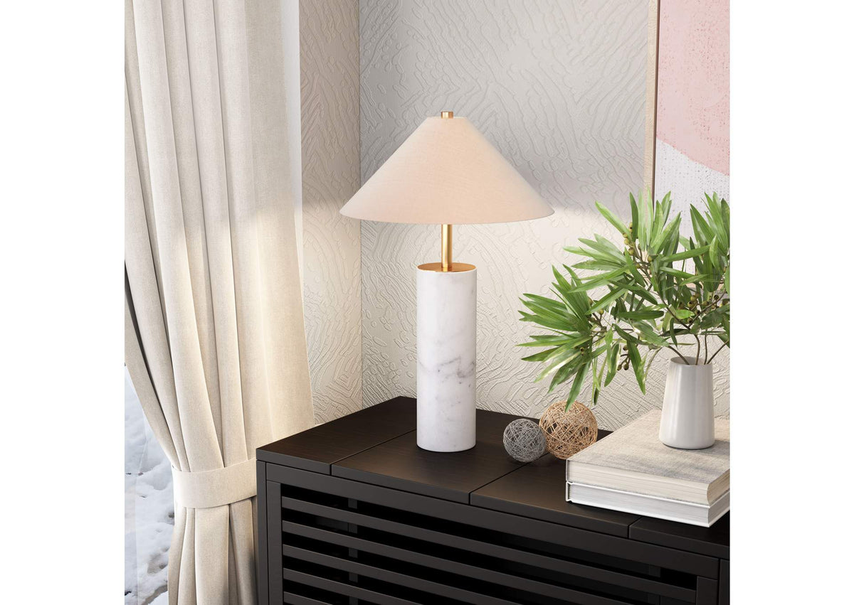 56100 Ciara Table Lamp Beige & White