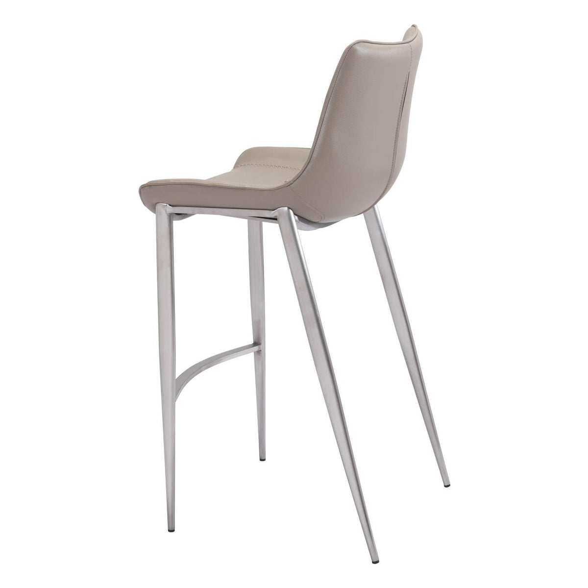 101274 Magnus Barstool (Set Of 2) Brown & Silver
