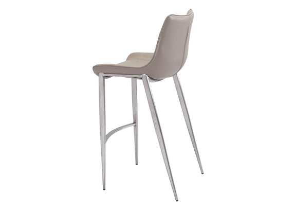 101274 Magnus Barstool (Set Of 2) Brown & Silver