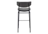 110261 Charon Barstool (Set Of 2) Vintage Black