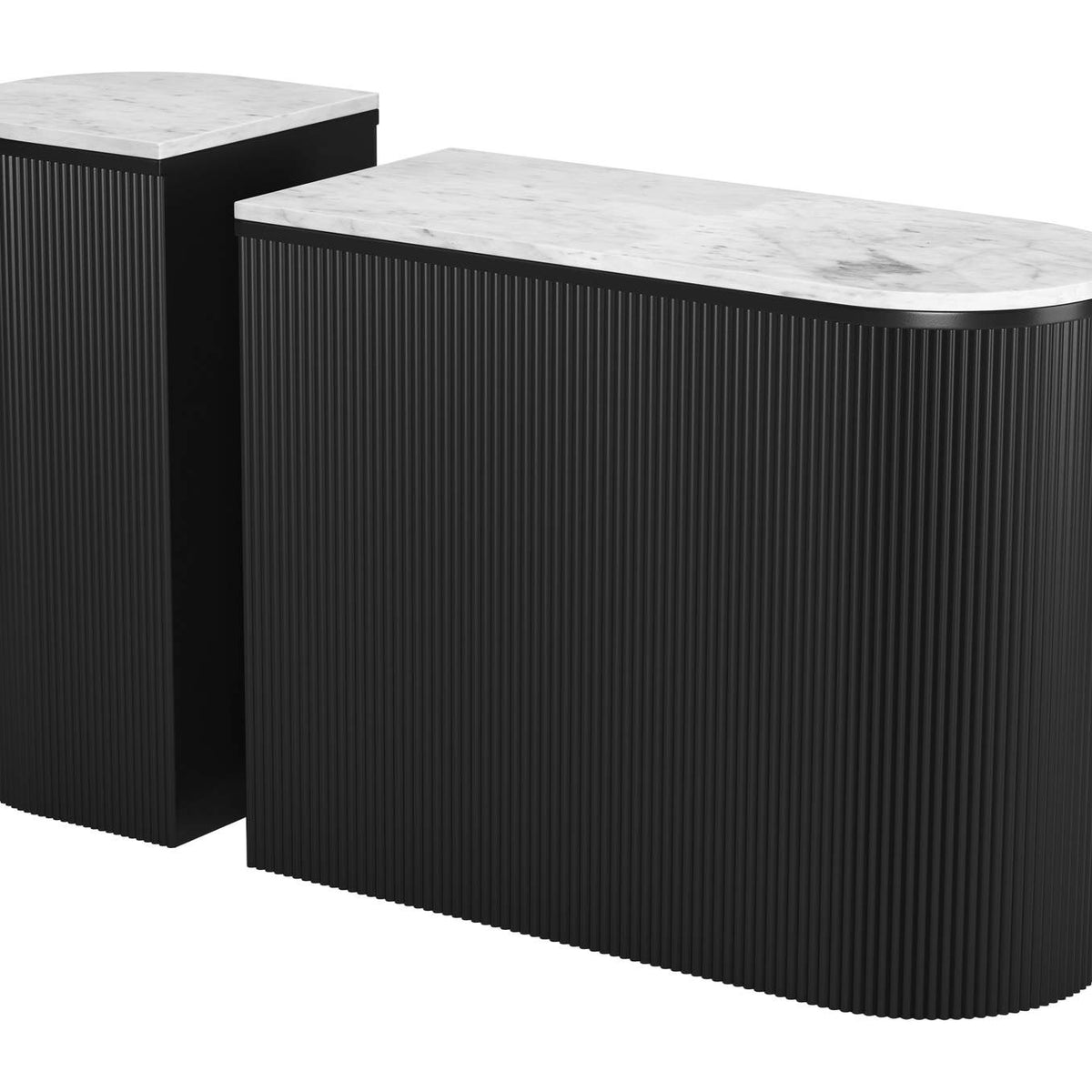 109921 Ormara Console Table Set (2-Piece) White & Black