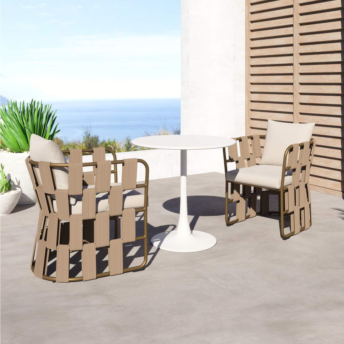 704038 Soleil Outdoor Dining Table White