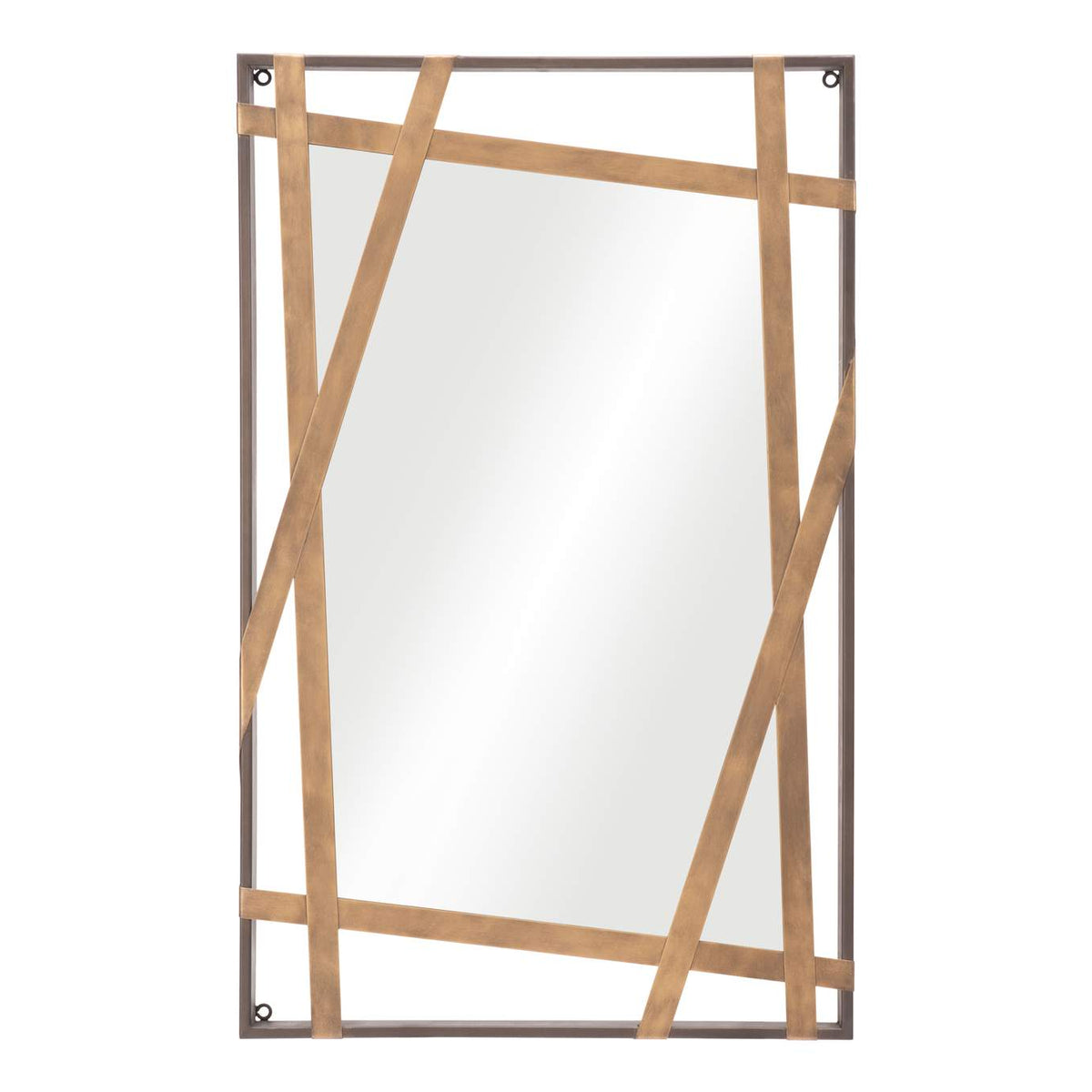 A12255 Tolix Mirror Antique Gold & Black